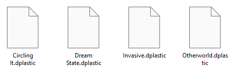 Resulting .dplastic modular preset payloads nested cleanly.